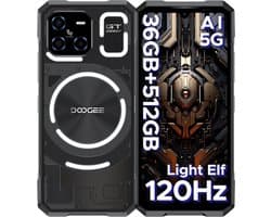 DOOGEE BLADE GT ULTRA Telefoon Draagbare Incassable Android 14, Dunne 10.5mm 36GB + 256GB Smartphone LED Effecten 100MP Camera,Zwart