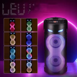 Draagbare Karaoke Box 40W - Bluetooth Speaker met 1 Microfoons & RGB Licht - Voor Feesten en Camping — thumbnail 5