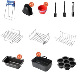 Airfryer Accessoires Set - Geschikt voor Ninja Foodi AF300EU, AF400EU -19-Delige Heteluchtfriteuse Accessoireset — thumbnail 14