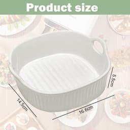 Vierkante Keramische Ovenschaal 650 ml - Ovenvast en Geschikt voor Magnetron en Airfryer — thumbnail 2