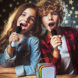 Vision Products Karaoke Speakerset met 2 microfoons Blauw — thumbnail 3