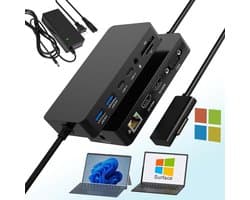 Universele 11-in-1 Dockingstation voor Surface met Triple Display (4K HDMI + VGA) en Voeding