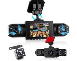 Jumalu 4-Kanaals Dashcam 360° met Nachtzicht – Full HD 1080p – 4 Camera’s Voor, Achter & Zijkanten – 2 Inch Display – Parkeerbewaking