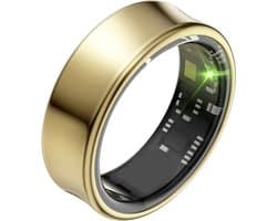 Focus® S2 Smart Ring - Mat Goud - Maat 7 - Hartslag - Menstruatiecyclus - Slaap Monitor - Slimme Ring - Sport Prestatie - Stappenteller -IP68 Waterdicht - O2 Meting - Dames - Heren - Wearables - Oplaad Case - beschermring