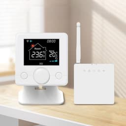 Thermostaat | CV installatie | Wifi | Draaiknop bediening | Opbouwmontage | Tuya Smart Life | Spraakbediening | Zwart wit — thumbnail 4