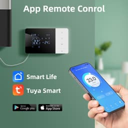 Wifi thermostaat | Opbouw | Wifi | Touchscreen bediening | USB voeding | CV installatie | Smart Life app | Spraakbediening | Zwart wit — thumbnail 5