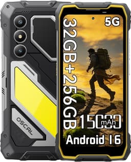 OSCAL PILOT 5 - Robuuste Smartphone - 5G - 36GB RAM - 256GB ROM - 6.67 inch 120Hz - 15000mAh Robuuste Telefoon - Android 16 - NFC - GPS - Geel — thumbnail 1