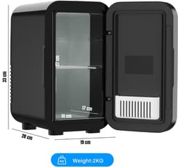 DnA® Mini Fridge - Mini koelkast 4L - Skincare & make-up fridge - Mini Koelkasten - Zwart - 17cm x 14cm x 27cm — thumbnail 3
