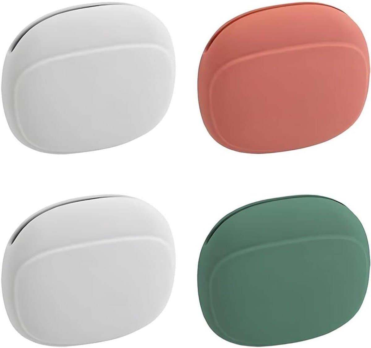 Hoofdtelefoon opberghoes met 4 vakken, draagtas en USB-kabeltas voor hoofdtelefoon - Groen, rood, grijs (2x) - Handige opbergtas voor accessoires — afbeelding 1