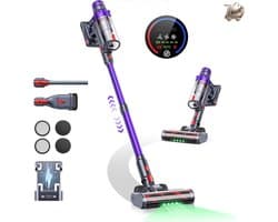 Draadloze Stofzuiger 50 KPA / 600W 65 Minuten Werkduur Krachtige Verticale Stofzuiger - Automatische Zuigmodus Intelligente LED Touchscreen Oplaadfunctie Wandmontage Mogelijk