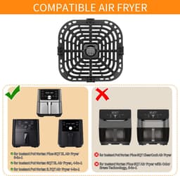 Kraftverdia Airfryer - Accessoire - Vervangende Grillpan voor Instant Vortex 6QT & Gourmia GAF685/GAF735 - Anti-aanbak RVS — thumbnail 2