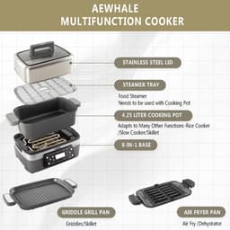 8-in-1 Multicooker met Airfryer, Rijstkoker en Slowcooker Functies — thumbnail 2