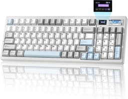 YUNZII IF99 - Draadloos Mechanisch Gaming Toetsenbord - 98% Layout - Display - RGB - Hot-Swap - Bluetooth/2.4 GHz/USB-C - Gasket Mount - Programmeerbaar - Wit — thumbnail 1