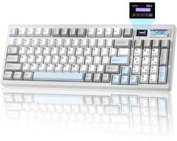 YUNZII IF99 - Draadloos Mechanisch Gaming Toetsenbord - 98% Layout - Display - RGB - Hot-Swap - Bluetooth/2.4 GHz/USB-C - Gasket Mount - Programmeerbaar - Wit