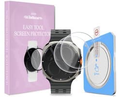 xoxo Wildhearts screenprotector geschikt voor Samsung Galaxy Watch Ultra - Gehard glas - Beschermglas - Duopack - Glasplaatje - Eenvoudig te installeren met one-click tool - 2 stuks