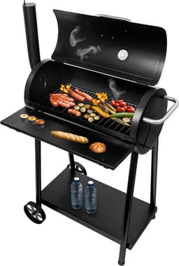 Mega-M Barrel - Houtskoolbarbecue - Met schoorsteen - Ingebouwde thermometer - Dubbel grillrooster — thumbnail 3