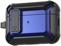 Telestore - Hoesje geschikte voor AirPods Pro 3 - TPU hybride hoesje Beschermhoes - Shockproof AirPods Pro 3 Cover - AirPods Pro 3 Hoesje - Geschikt voor Apple Airpods Pro 3 - blauw - hard en TPU cover met sleutelhanger — thumbnail 1