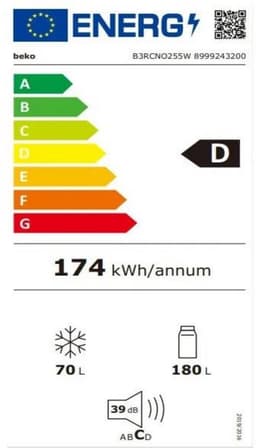 Beko B3RCNO255W - Koel\vriescombinatie - — thumbnail 3