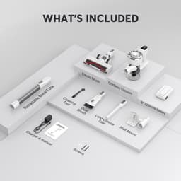 Teendow V08 Pro 6-in-1 Draadloze Steelstofzuiger - 25kPa Zuigkracht - 5-Laags HEPA-Filtratie 99,99% - 1,37kg Lichtgewicht - Verwisselbare Accu 35min - Wandmontage/Staand Dock — thumbnail 5