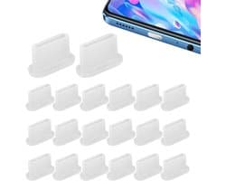Dust Plug Protector Charging Port - 20 stuks - Type-C Siliconen Stofpluggen - Dust Plugs - Kapje USB-C Connector - Anti-Dust Protection Cap for Charging Port - USB-C Poort Stofdichte Plug - Voor oplaadpoorten Smartphone/Tablet/Laptop - Wit