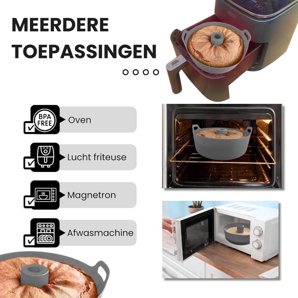 Ronde Silicone Bakvorm 18 cm voor Airfryer en Oven - Hittebestendige Cakevorm — afbeelding 1