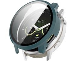 Stravo Screen protector case voor Garmin Venu 4 45mm - Full Cover Hard Case / Beschermend Hoesje - Groen - Garmin Smartwatch screenprotectors