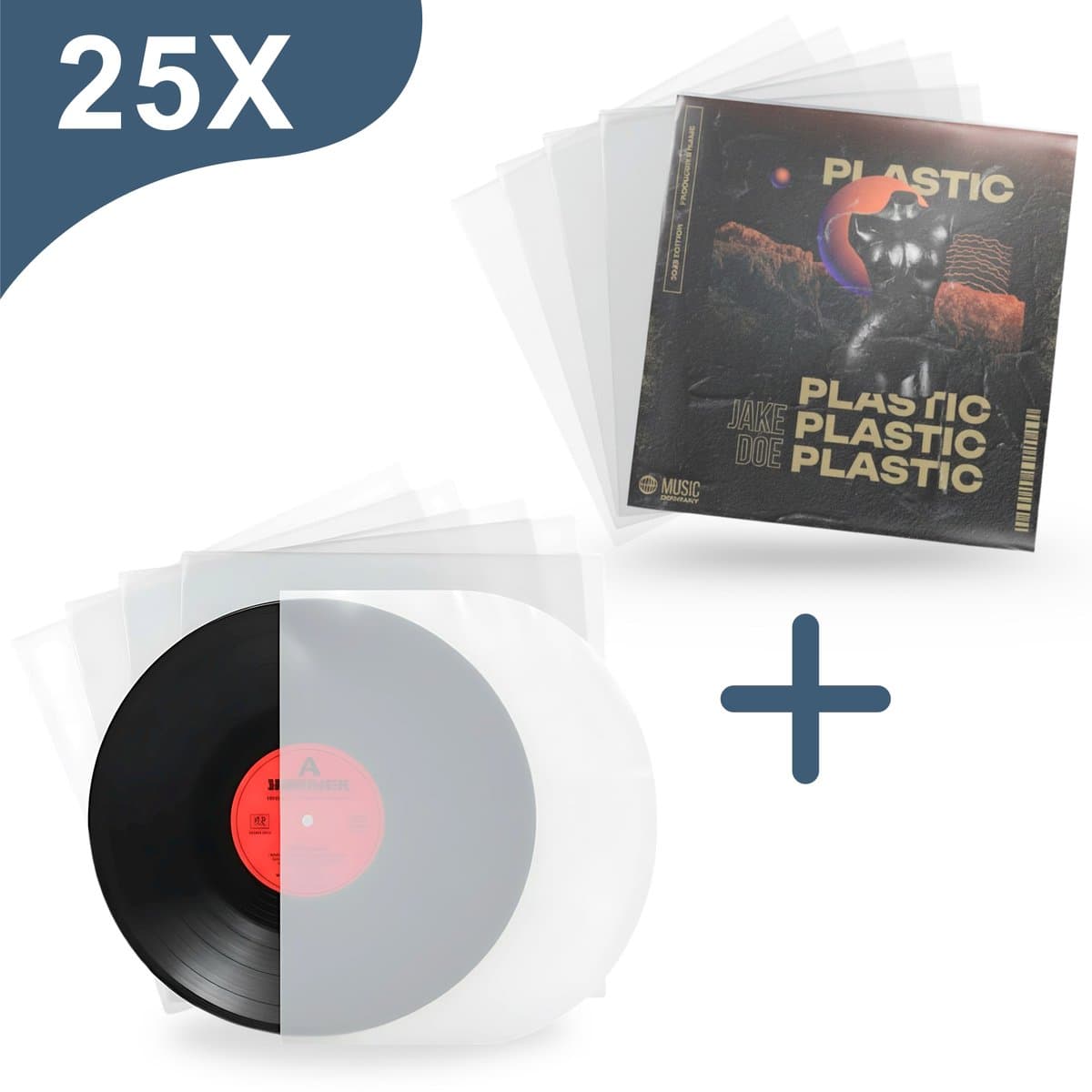 Amido® LP Inner Sleeve & Outer Sleeve - 2X 25 Stuks - LP beschermhoezen - Lp Hoezen 100 Micron — afbeelding 1