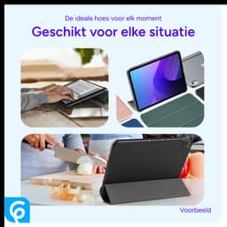 Tablet Hoes Geschikt voor Lenovo Tab One | Book Case met Standaard | Kunstlederen Beschermhoes | Tri-fold | Zwart — thumbnail 2
