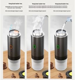 Florixa® Draagbare Koffiemachine - Blender To Go - Draagbare Blender - Zwart - 9cm × 9cm × 27cm — thumbnail 3