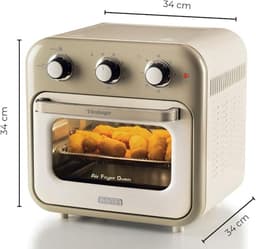 Ariete 4632/03 Vintage Airfryer & Oven - 16 liter - 1400 Watt - timer - draaispit - roterende mand - beige — thumbnail 6