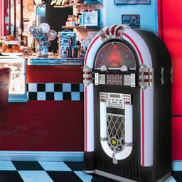 Jukebox Vinyl Platenspeler & Geluidssysteem - LED-Verlichting - Bluetooth, USB & SD/MMC - CD-speler -AUX & FM radio met PLL - 4 zwenkwielen — thumbnail 4