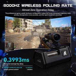 ATTACK SHARK R5 Ultra - Gamingmuis - Koolstofvezel Behuizing - 39g Ultralicht - HyperSpeed Draadloos - 2.4G / Bluetooth / USB-C Bedraad - PAW3950MAX Sensor - 8000Hz Pollingsnelheid - 42.000 DPI - Windows & Mac - Wit — thumbnail 4