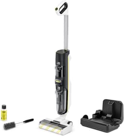 Kärcher FCV 4 Dry vloerreiniger - Draadloze elektrische dweil met stofzuigfunctie met vuilsensor met accuduur 30 minuten - Incl. droogstation - Geschikt voor vloerkleed - tapijten en harde vloeren zoals steen, pvc en laminaat — thumbnail 1