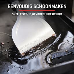 Weber Slate Plancha - 56 cm Bakplaat - Gasbarbecue - 2 Branders - Zwart - Verstelbare poten - Deksel voor bescherming - Bereikt tot 260 °C - Porselein geëmailleerde bakplaat met anti-aanbaklaag — thumbnail 5