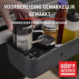 Weber Spirit E-210 - Gasbarbecue - Zwart - 2 Branders met 7,8 kW vermogen - Porselein geëmailleerde gietijzeren grillrooster - 2 Zijtafels - 2 Duurzame wielen - Kast met deur — thumbnail 3