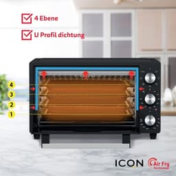 20L Minioven met Airfry Functie, Hetelucht Oven en 5 Programma's - 1500W — thumbnail 4
