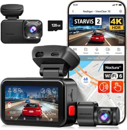 RedTiger Viewclear 70 - Dual Dashcam voor auto - Ultra 4K & 2,5K - Voor en Achter Camera - 2026 model - Met Touchscreen - WiFi en GPS - 3.20 Inch met App - Sony Sensor Nachtzicht - Dashcams - Parkeerbewaking - G Sensor - Loop opname - 128GB SD Kaart — thumbnail 1
