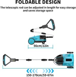 Elektrische Grasmaaier - Draagbaar - Snoerloos - 3 Hoogte-instellingen - 10 inch — thumbnail 3