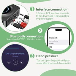 Bluetooth 5.1 Ontvanger met NFC - TF-kaart - Bluetooth Receiver -3,5mm AUX en RCA Audio Adapter - Voor auto, smartphone, tablet, hifi-muziek thuis — thumbnail 4