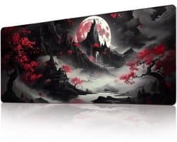 Antislip muismat - 60 x 30 cm muismat verlengd - gaming muismat waterdicht - bureaumat met rubberen basis - bureauonderlegger laptop voor kantoor en thuis