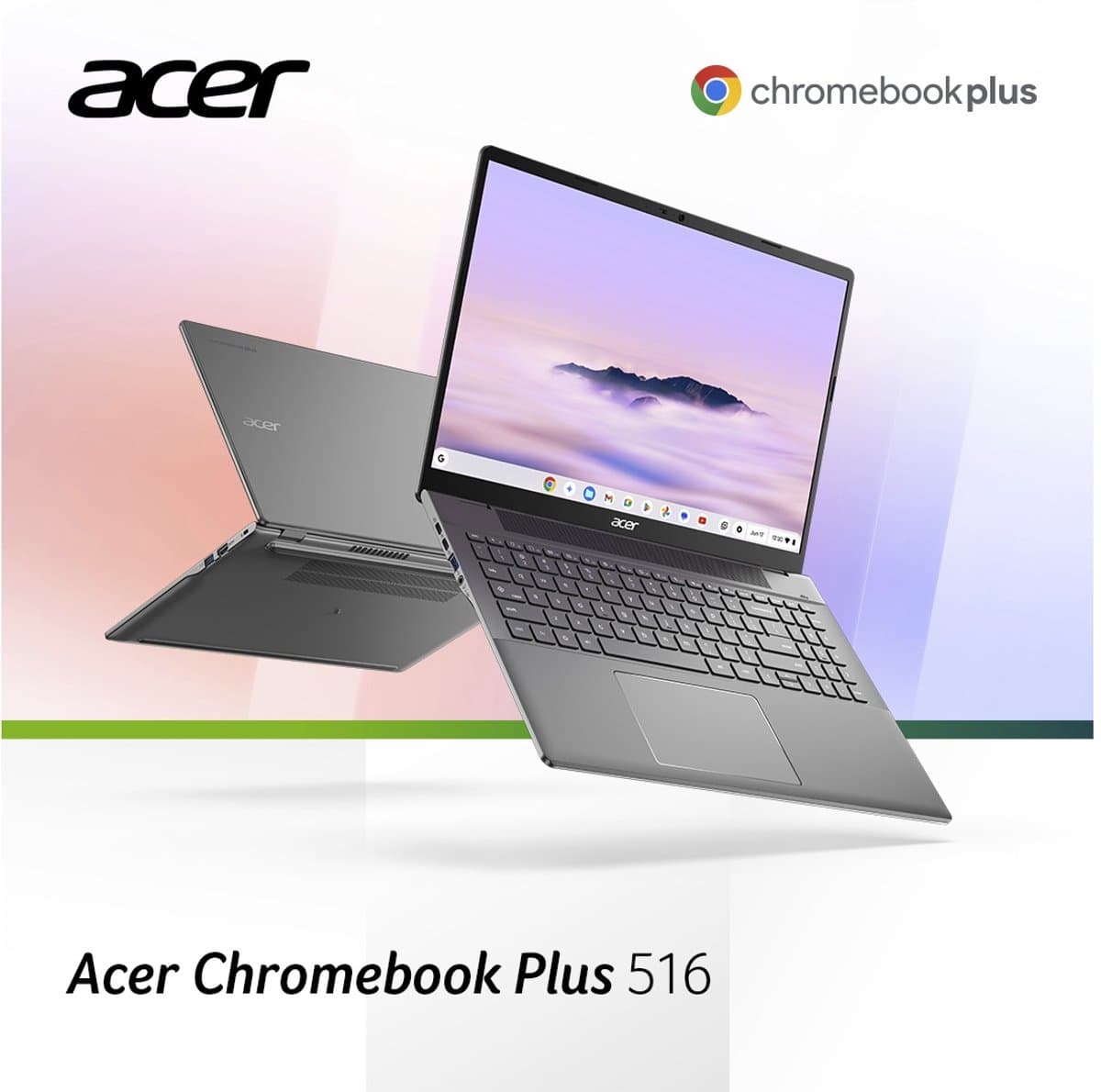 Acer Chromebook Plus 516 CB516-1H-5026 - 16 inch - Core 5 (i5) - 8GB - 128GB - Verlicht toetsenbord – Grijs — afbeelding 1