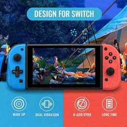 Hand Controller Switch wireless gaming blauw/rood bluetooth, compatible with SWITCH 1 — thumbnail 2