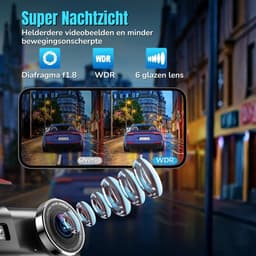 Dashcam - 4K HD - 64GB - Voor auto - Voor en Achter Camera - G-Sensor - Timelapse Functie - Dual Dashcam — thumbnail 4
