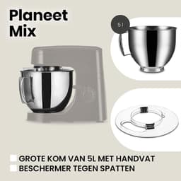 Nexvo® Mixer met Mengkom - Keukenmachine - Kneedmachine- Zwart- ‎39cm x 35cm x 25cm — thumbnail 5
