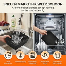 Somstyle Accessoires Set Geschikt voor Ninja Foodi AF140EU, AF300EU, AF400EU, AF500EU & SL400EU Dubbele Airfryer - 19-Delig - Heteluchtfriteuse Mandje - Zwart — thumbnail 4