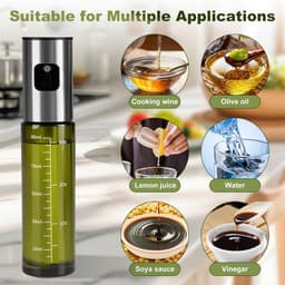 Namajunas - Oliesproeier 100ml voor de keuken - Olijfolie Sprayer 100ml - 2 stuks - UV beschermglas - Airfryer Accessoires - Keukengerei - Voor BBQ, Bakken & Koken, salades, bakken - Trechter & Schoonmaakborstel — thumbnail 4
