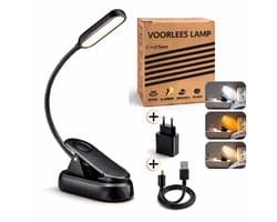 Voorleeslampje Pro 2026 – 360° Draaibaar – 3 Lichtstanden – Oogveilig LED – Snelladen + Gratis USB-C & Kopje