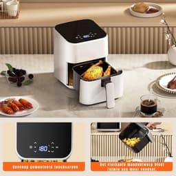 Nexvo® Mini Airfryer - Airfryer - Heteluchtfriteuse - Compact - Wit - ‎26cm x 21cm x 28cm — thumbnail 4