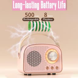 Retro Vintage Radio Bluetooth Speaker - Draadloze Stereo Speaker met FM Radio - Vintage Design - Bluetooth 5.0 Draadloze Speaker voor Kristalhelder Geluid - Perfect voor Thuis & Buiten - Donkergroen — thumbnail 2