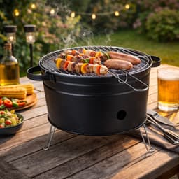 Alpina Tafelbarbecue Houtskool - 35 cm - Lichtgewicht - RVS — thumbnail 2